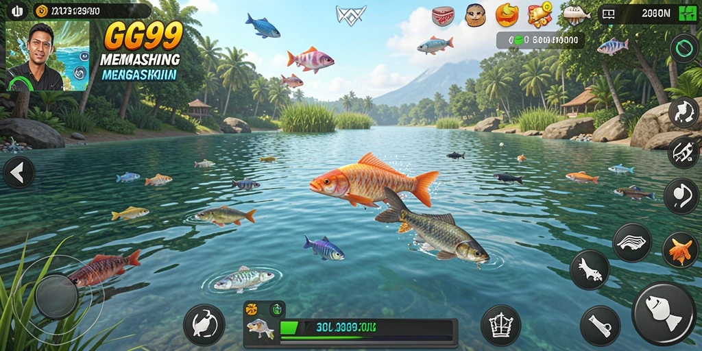 Screenshot gameplay GG99 menampilkan pengalaman memancing yang mendebarkan.