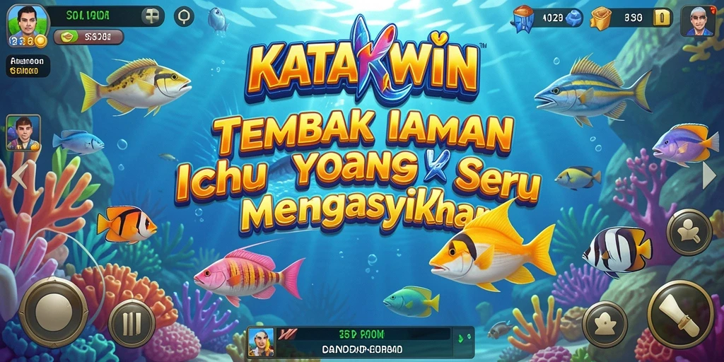 Tampilan gameplay KATAKWIN yang seru dengan aksi menembak ikan.
