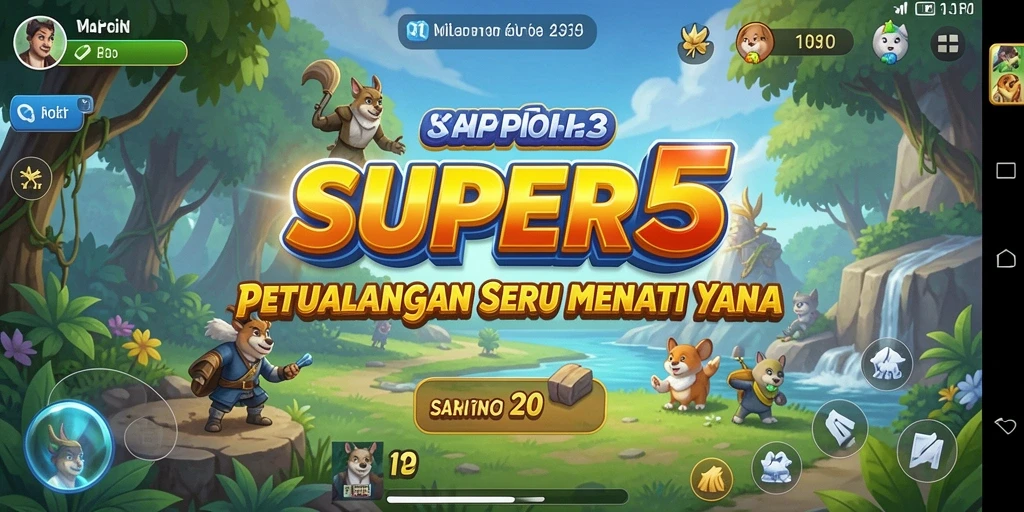 Gambaran gameplay SUPER5 yang mendebarkan dalam sebuah petualangan epik.